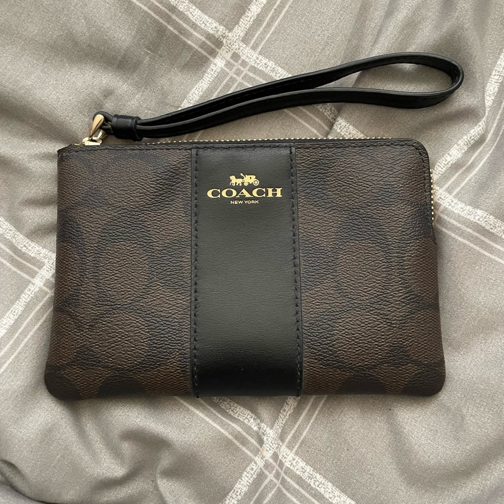Coach Black and Brown Wristlet